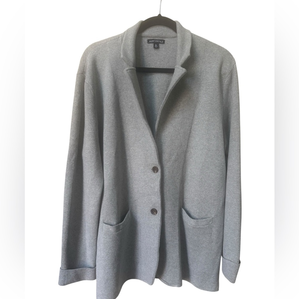 J Crew grey knit blazer 2 Button-Up size XL